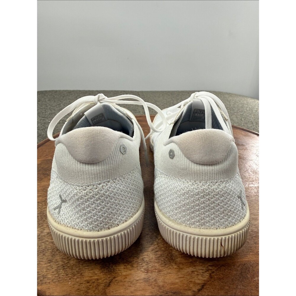 Flux Shoes Mens 9 Wm 10 White Knit Low-Top Sneakers Athletic Trainers Minimalist - Picture 5 of 12